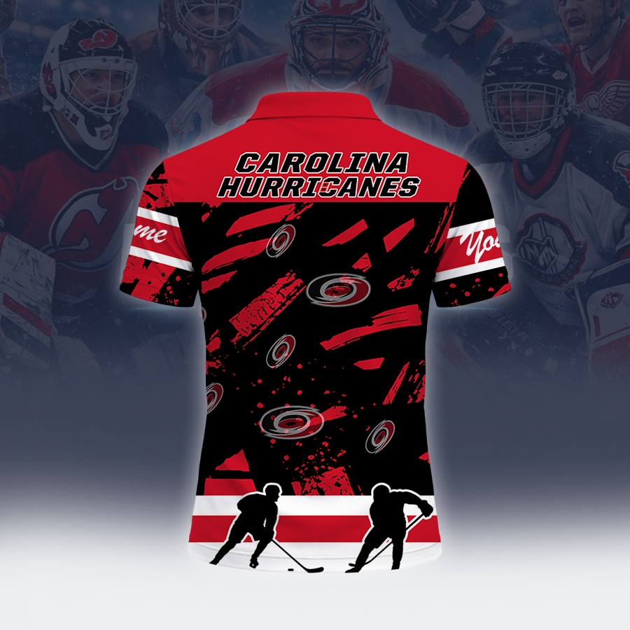 [SUPER SALE] NEW CUSTOMIZED NHL07 CLH CAROLINA HURRICANES POLO SHIRT