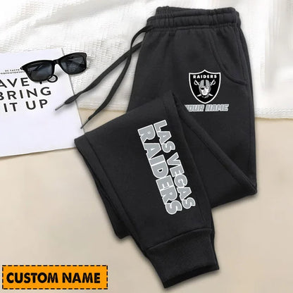 SPECIAL EDITION - NEW CUSTOMIZED NFL07 LVR LAS VEGAS RAIDERS SWEATPANTS