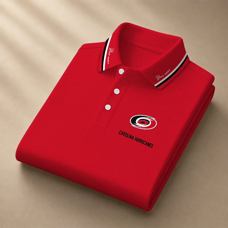 [SUPER SALE] NEW CUSTOMIZED NHL07 CLH CAROLINA HURRICANES POLO SHIRT