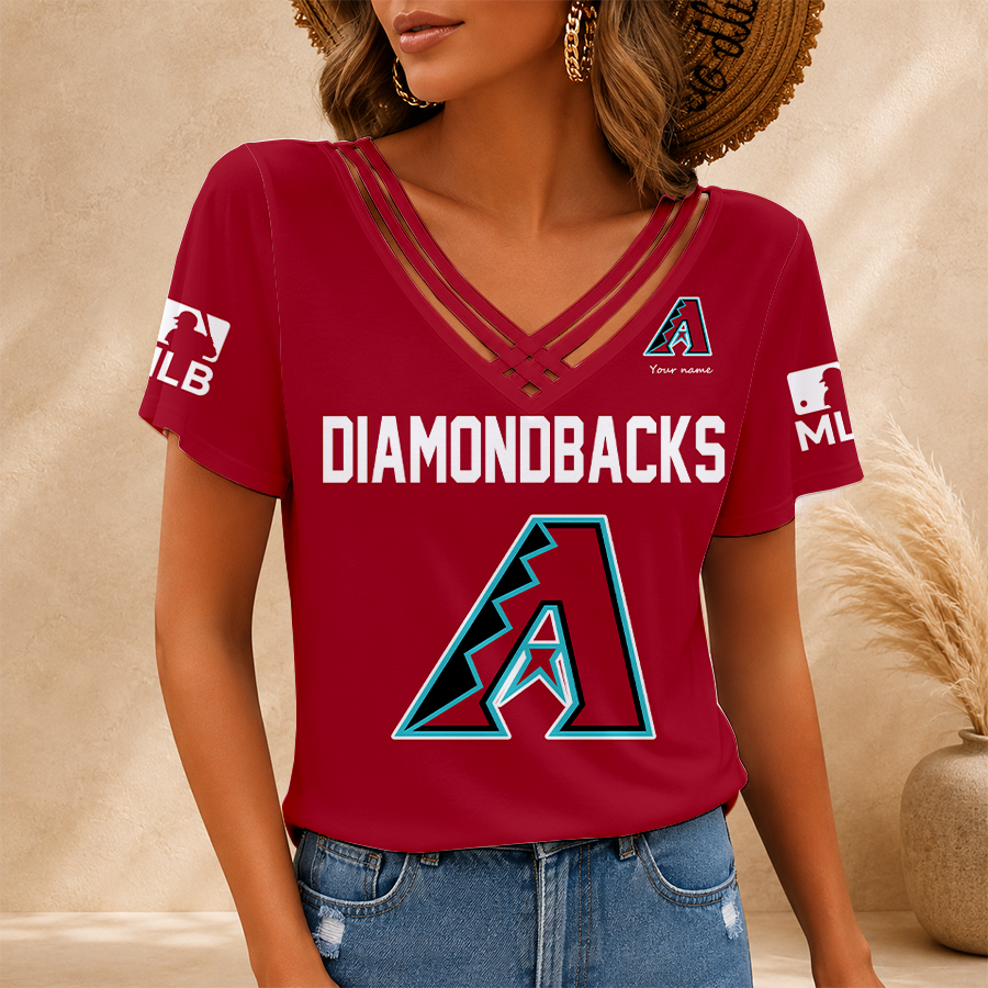 [FLASH SALE] NEW CUSTOMIZED MLB07 ADS ARIZONA DIAMONDBACKS V-NECK SHIRT
