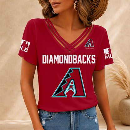 [FLASH SALE] NEW CUSTOMIZED MLB07 ADS ARIZONA DIAMONDBACKS V-NECK SHIRT