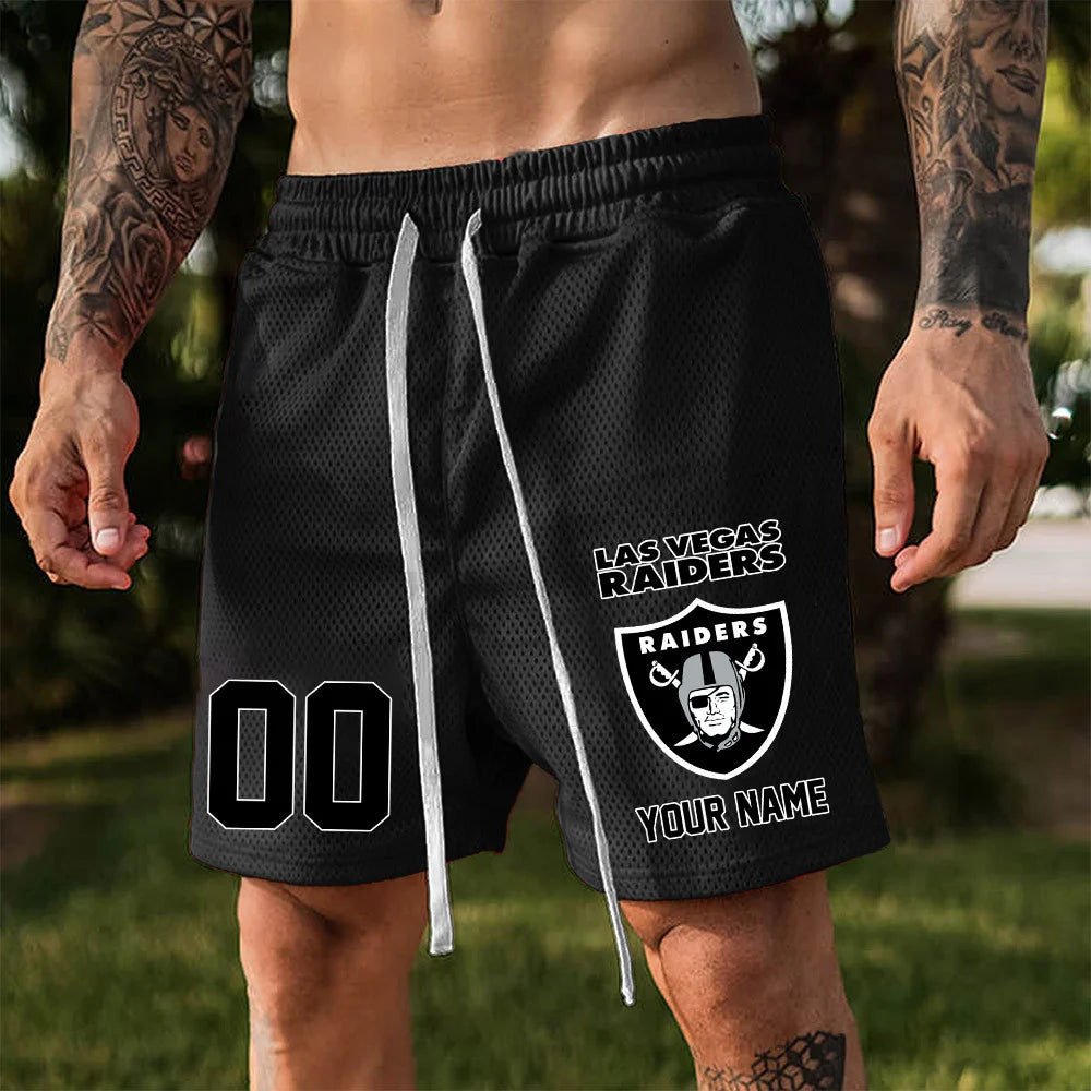 ELITE EDITION - NEW CUSTOMIZED NFL07 LVR LAS VEGAS RAIDERS SHORT PANTS