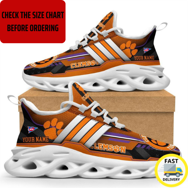 ELITE EDITION - NEW CUSTOMIZED NCAA FBS07 CST CLEMSON TIGERS CLUNKY SNEAKERS