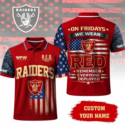 VIRAL EDITON - NEW CUSTOMIZED NFL07 LVR LAS VEGAS RAIDERS INDEPENDENCE DAY POLO SHIRT, ZIP POLO SHIRT & T-SHIRTS