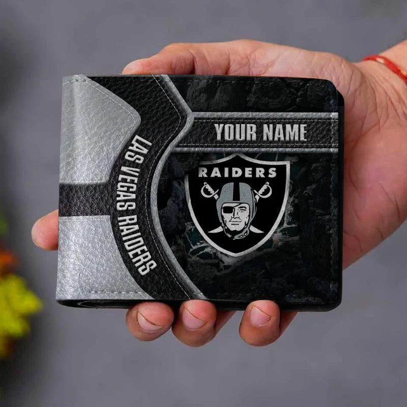 VIRAL EDITION - NEW CUSTOMIZED NFL07 LVR LAS VEGAS RAIDERS LEATHER WALLET