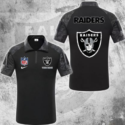 ELITE EDITION - NEW CUSTOMIZED NFL07 LVR LAS VEGAS RAIDERS POLO SHIRT, ZIP POLO SHIRT & T-SHIRTS
