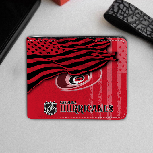 [SUPER SALE ] NEW CUSTOMIZED NHL07 CLH CAROLINA HURRICANES LEATHER WALLET