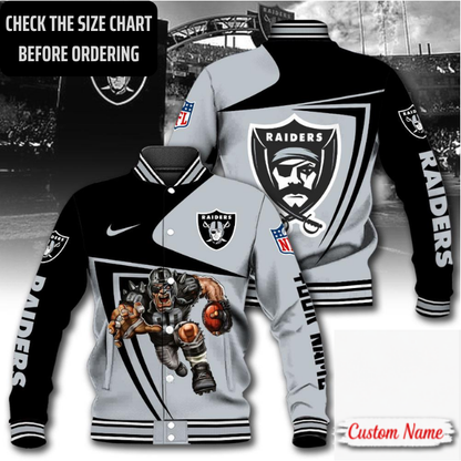 EXCLUSIVE EDITION - NEW CUSTOMIZED NFL07 LVR LAS VEGAS RAIDERS SATIN VARSITY & BASEBALL JACKET