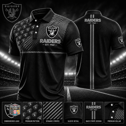 VIRAL EDITION - NEW CUSTOMIZED NFL07 LVR LAS VEGAS RAIDERS POLO SHIRT, ZIP POLO SHIRT & T-SHIRTS