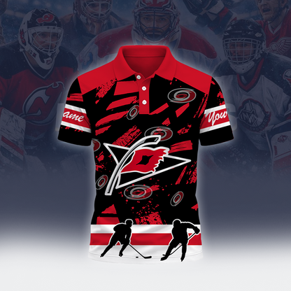 [SUPER SALE] NEW CUSTOMIZED NHL07 CLH CAROLINA HURRICANES POLO SHIRT