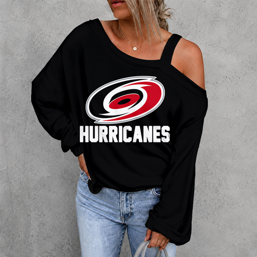 [SUPER SALE] NEW CUSTOMIZED NHL07 CLH CAROLINA HURRICANES DROP SHOULDER SWEATSHIRT