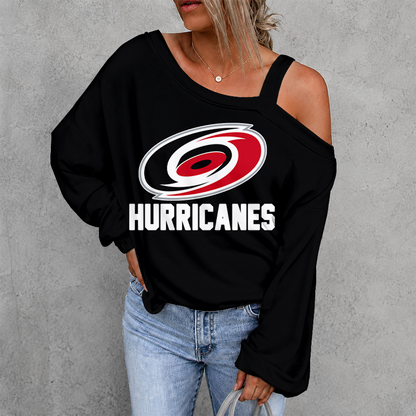 [SUPER SALE] NEW CUSTOMIZED NHL07 CLH CAROLINA HURRICANES DROP SHOULDER SWEATSHIRT