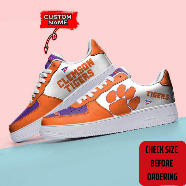 ELITE EDITION - NEW CUSTOMIZED NCAA FBS07 CST CLEMSON TIGERS AF1 SHOES