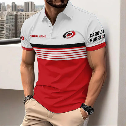 VIRAL EDITION - NEW CUSTOMIZED NHL07 CLH CAROLINA HURRICANES POLO SHIRT, ZIP POLO SHIRT & T-SHIRTS