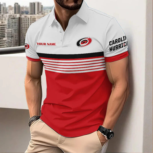 VIRAL EDITION - NEW CUSTOMIZED NHL07 CLH CAROLINA HURRICANES POLO SHIRT, ZIP POLO SHIRT & T-SHIRTS