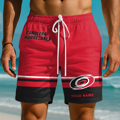 EXCLUSIVE EDITION - NEW CUSTOMIZED NHL07 CLH CAROLINA HURRICANES SHORT PANTS