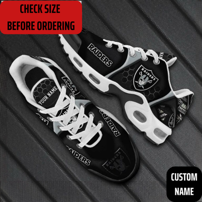 VIRAL EDITION - NEW CUSTOMIZED NFL07 LVR LAS VEGAS RAIDERS AIR MAX PLUS SNEAKERS