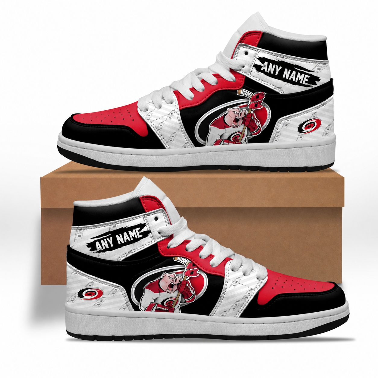 VIRAL EDITION - NEW CUSTOMIZED NHL07 CLH CAROLINA HURRICANES AIR JORDAN SNEAKERS