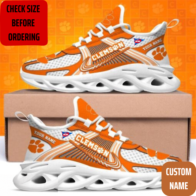 VIRAL EDITION - NEW CUSTOMIZED NCAA FBS07 CST CLEMSON TIGERS CLUNKY SNEAKERS