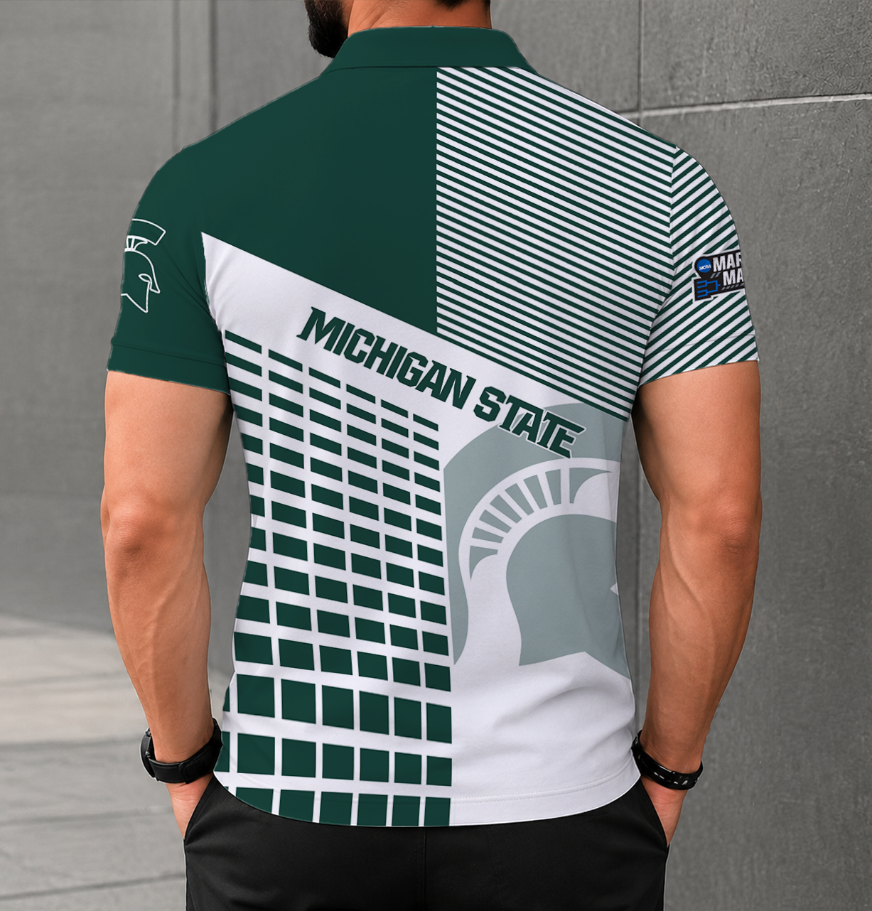 VIRAL EDITION - NEW CUSTOMIZED NCAA MAM07 MSS MICHIGAN STATE SPARTANS POLO SHIRT