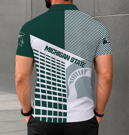 VIRAL EDITION - NEW CUSTOMIZED NCAA MAM07 MSS MICHIGAN STATE SPARTANS POLO SHIRT