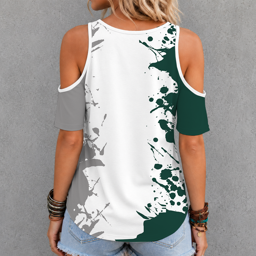 [FAN FAVORITE] NEW CUSTOMIZED NCAA MAM07 MSS MICHIGAN STATE SPARTANS CRISS CROSS V-NECK TOP