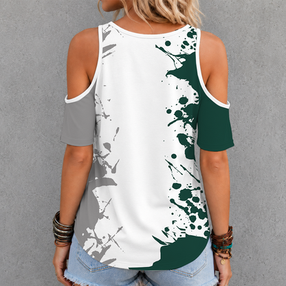 [FAN FAVORITE] NEW CUSTOMIZED NCAA MAM07 MSS MICHIGAN STATE SPARTANS CRISS CROSS V-NECK TOP