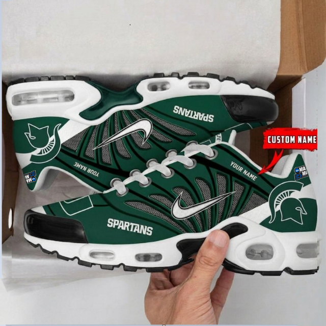 LIMITED EDITION - NEW CUSTOMIZED MAM NCAA07 MSS MS SPARTANS UNISEX AIR MAX PLUS SNEAKERS