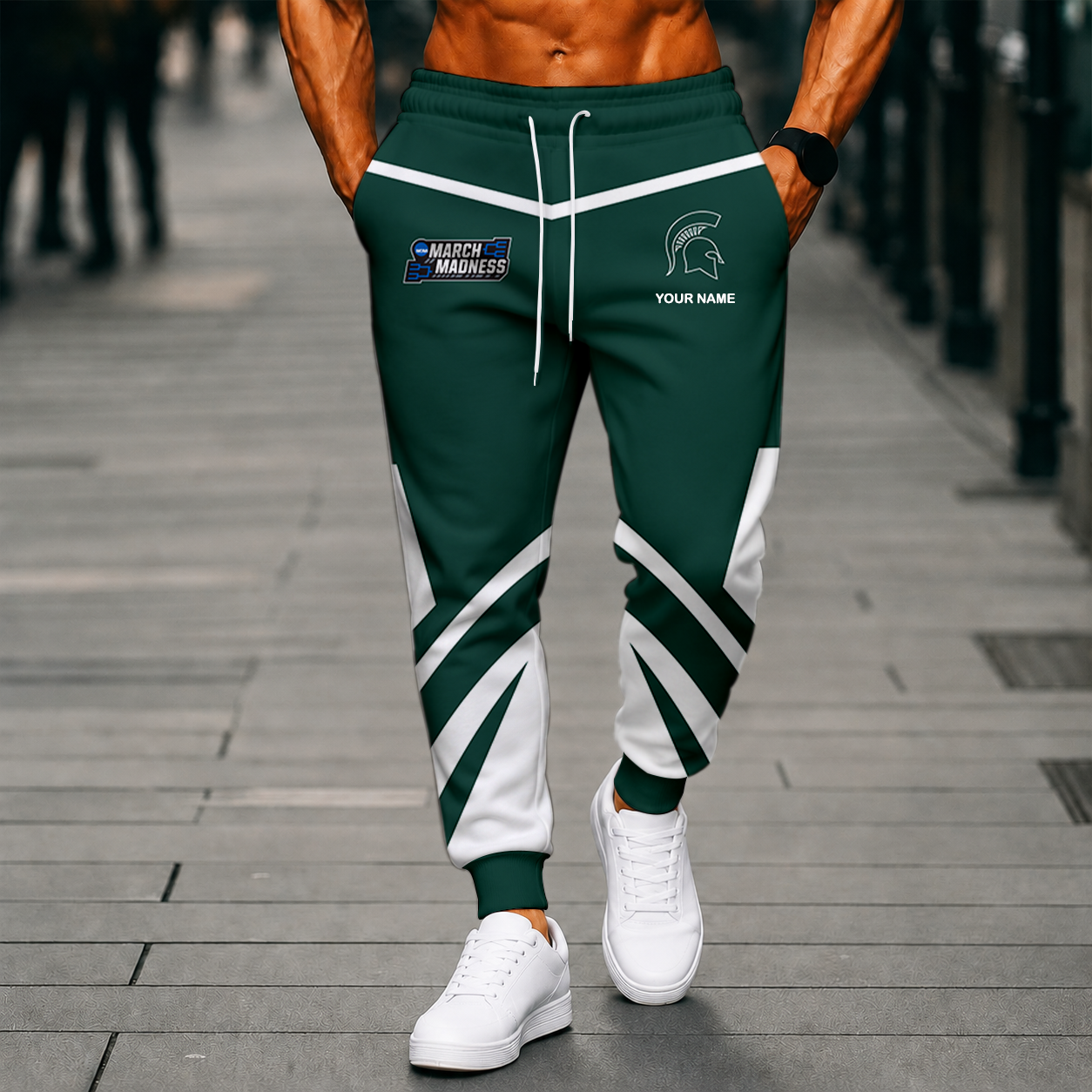 LIMITED EDITION - NEW CUSTOMIZED NCAA MAM07 MSS MICHIGAN STATE SPARTANS SWEATPANTS