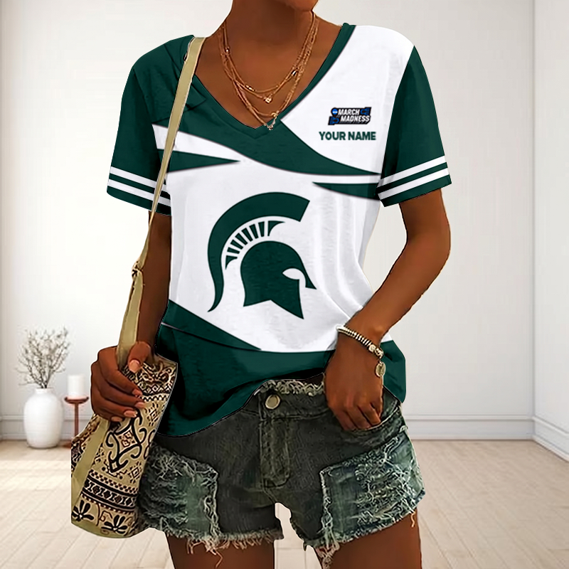 LIMITED DROP - NEW CUSTOMIZED | NCAA MAM07 MSS MS SPARTANS V-NECK FEMALE SHIRT