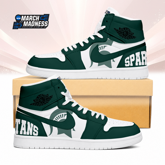 LIMITED EDITION - NEW CUSTOMIZED NCAA MAM07 MSS MICHIGAN STATE SPARTANS AIR JORDAN SNEAKERS