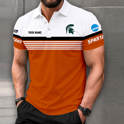 LIMITED EDITION - NEW CUSTOMIZED NCAA MAM07 MSS MICHIGAN STATE SPARTANS POLO SHIRT