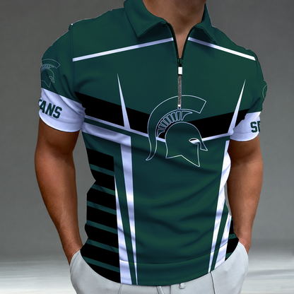 [FAN FAVORITE] NEW CUSTOMIZED NCAA MAM07 MSS MICHIGAN STATE SPARTANS STRAPPY POLO SHIRT