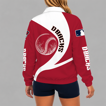 [FLASH SALE] NEW CUSTOMIZED MLB07 ADS ARIZONA DIAMONDBACKS V-NECK ZIPPER SWEATSHIRT JACKET