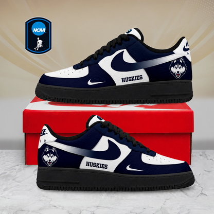 LIMITED EDITION - NEW CUSTOMIZED NCAA CFH07 UCH UCONN HUSKIES AF1 SHOES