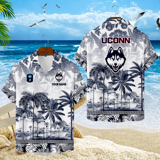 LIMITED EDITION - NEW CUSTOMIZED CFH07 UCH UCONN HUSKIES UNISEX HAWAIIAN SHIRT