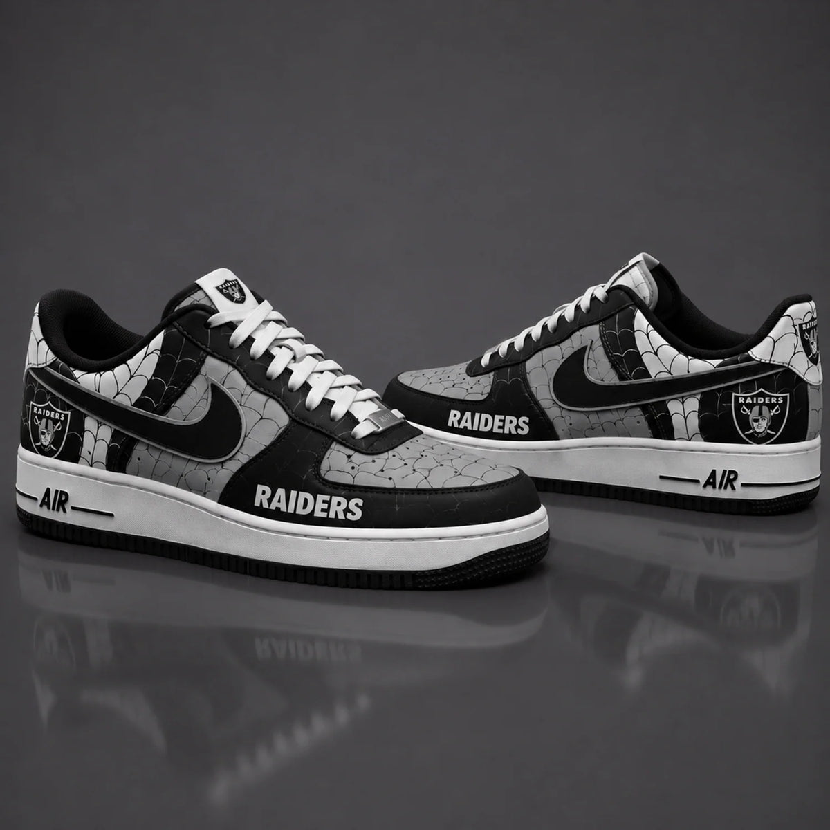 [SPECIAL OFFER] NEW CUSTOMIZED NFL07 LVR LAS VEGAS RAIDERS x SPIDER AF1 SHOES