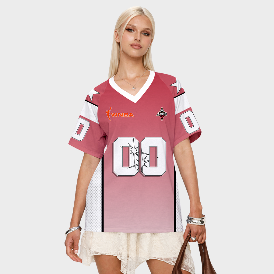 LIMITED EDITION - NEW CUSTOMIZED WNBA07 LVA LV ACES V-NECK BASKETBALL JERSEY