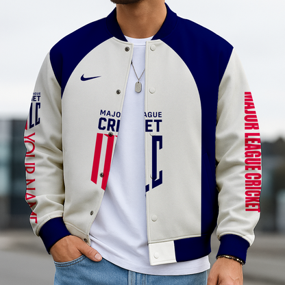 LIMITED EDITION - NEW CUSTOMIZED MLC07 MAJOR LEAGUE CRICKET SATIN VARSITY & BASEBALL JACKET