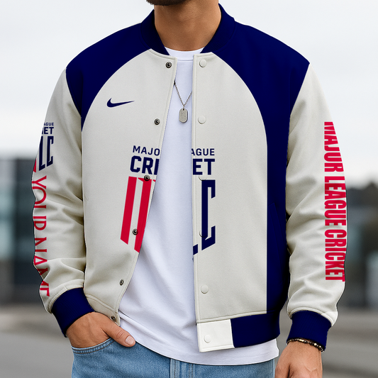 LIMITED EDITION - NEW CUSTOMIZED MLC07 MAJOR LEAGUE CRICKET SATIN VARSITY & BASEBALL JACKET