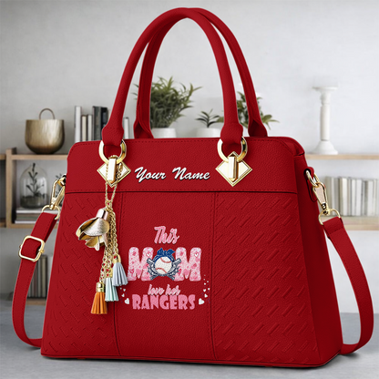 LIMITED EDITION - NEW CUSTOMIZED MLB08 TRS TEXAS RANGERS ZIP HANDBAG MULTICOLOR