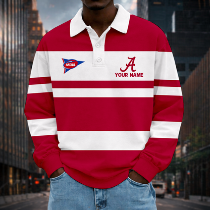 LIMITED EDITION - NEW CUSTOMIZED NCAA FBS08 ABC ALABAMA CRIMSON TIDE UNISEX LONG SLEEVE POLO