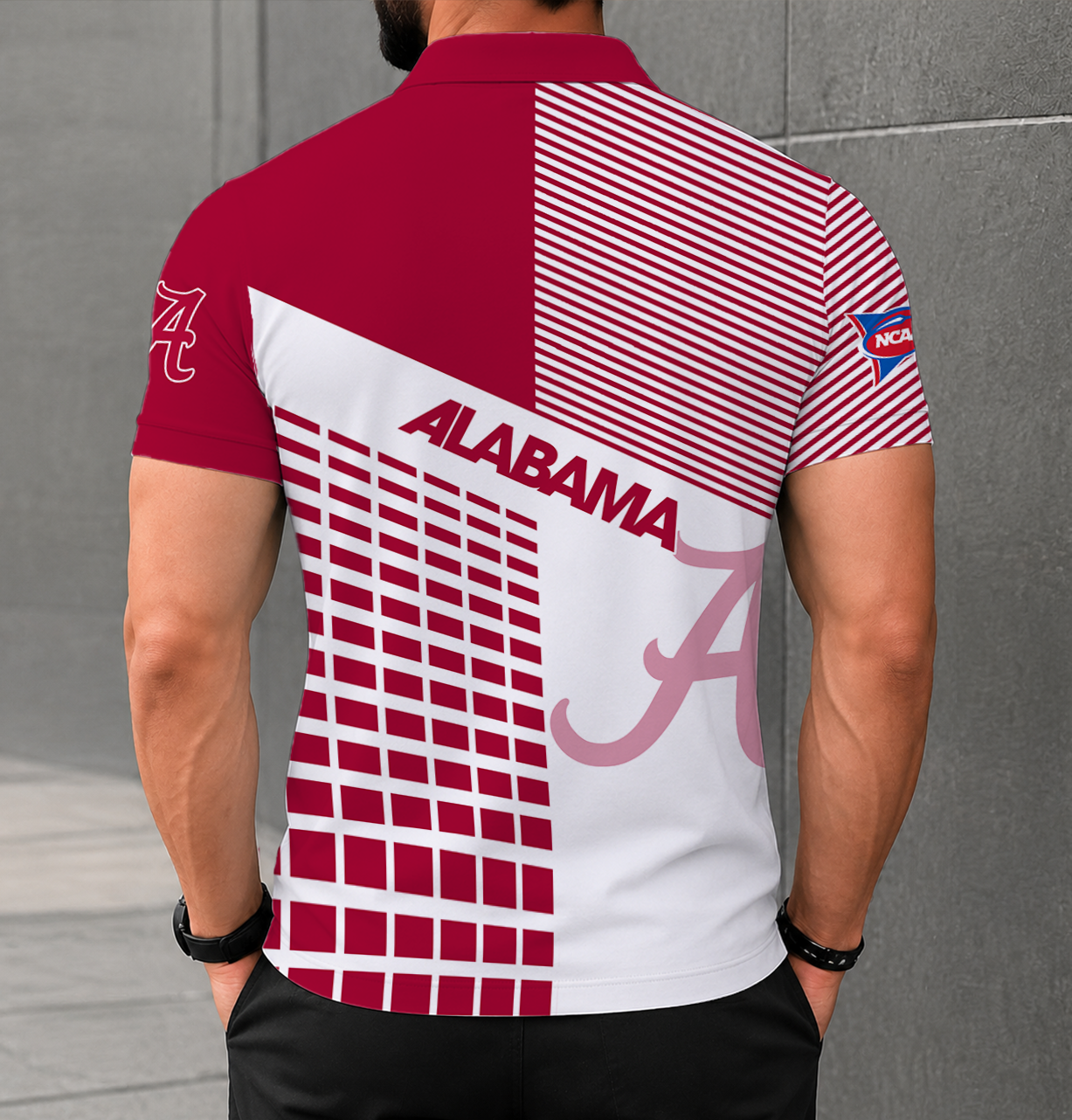 VIRAL EDITION - NEW CUSTOMIZED NCAA FBS08 ABC ALABAMA CRIMSON TIDE POLO SHIRT