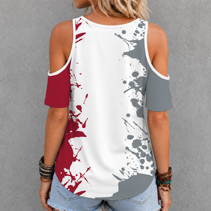 [FAN FAVORITE] NEW CUSTOMIZED NCAA FBS08 ABC ALABAMA CRIMSON TIDE CRISS CROSS V-NECK TOP