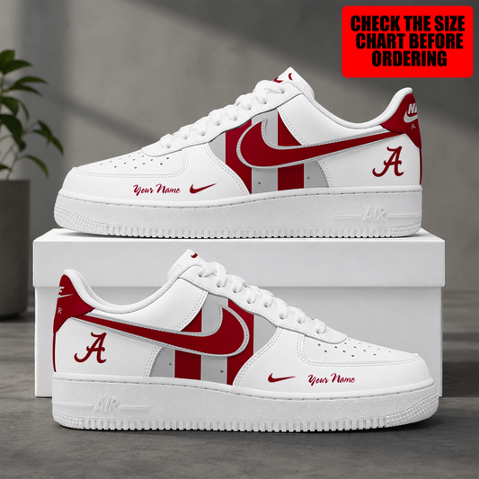 [FAN FAVORITE] NEW CUSTOMIZED NCAA FBS08 ABC ALABAMA CRIMSON TIDE AF1 SHOES