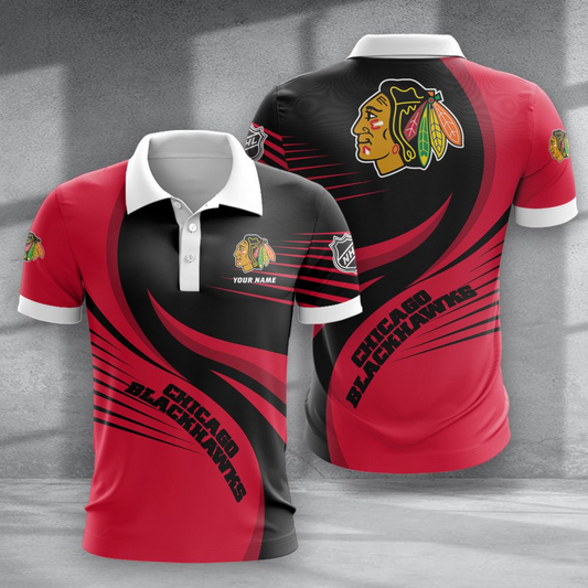 LIMITED EDITION - NEW CUSTOMIZED NHL08 CBH CHICAGO BLACKHAWKS POLO SHIRT & T-SHIRTS