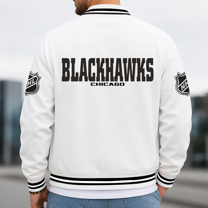 [SUPER SALE] NEW CUSTOMIZED NHL08 CBH CHICAGO BLACKHAWKS MULTICOLOR MEN'S CASUAL JACKET
