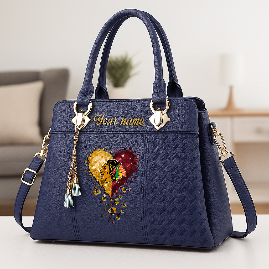 LIMITED EDITION - NEW CUSTOMIZED NHL06 NJD NEW JERSEY DEVILS ZIP HANDBAG MULTICOLOR