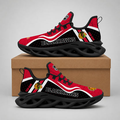 VIRAL EDITION - NEW CUSTOMIZED NHL08 CBH CHICAGO BLACKHAWKS CLUNKY SNEAKERS