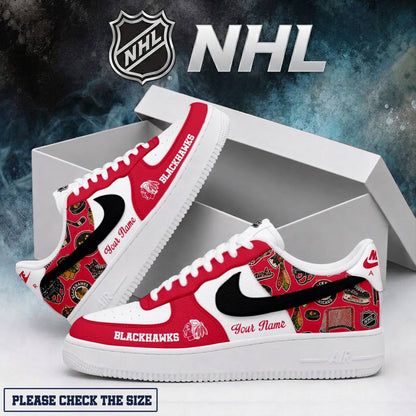 LIMITED EDITION - NEW CUSTOMIZED NHL08 CBH CHICAGO BLACKHAWKS AF1 SHOES